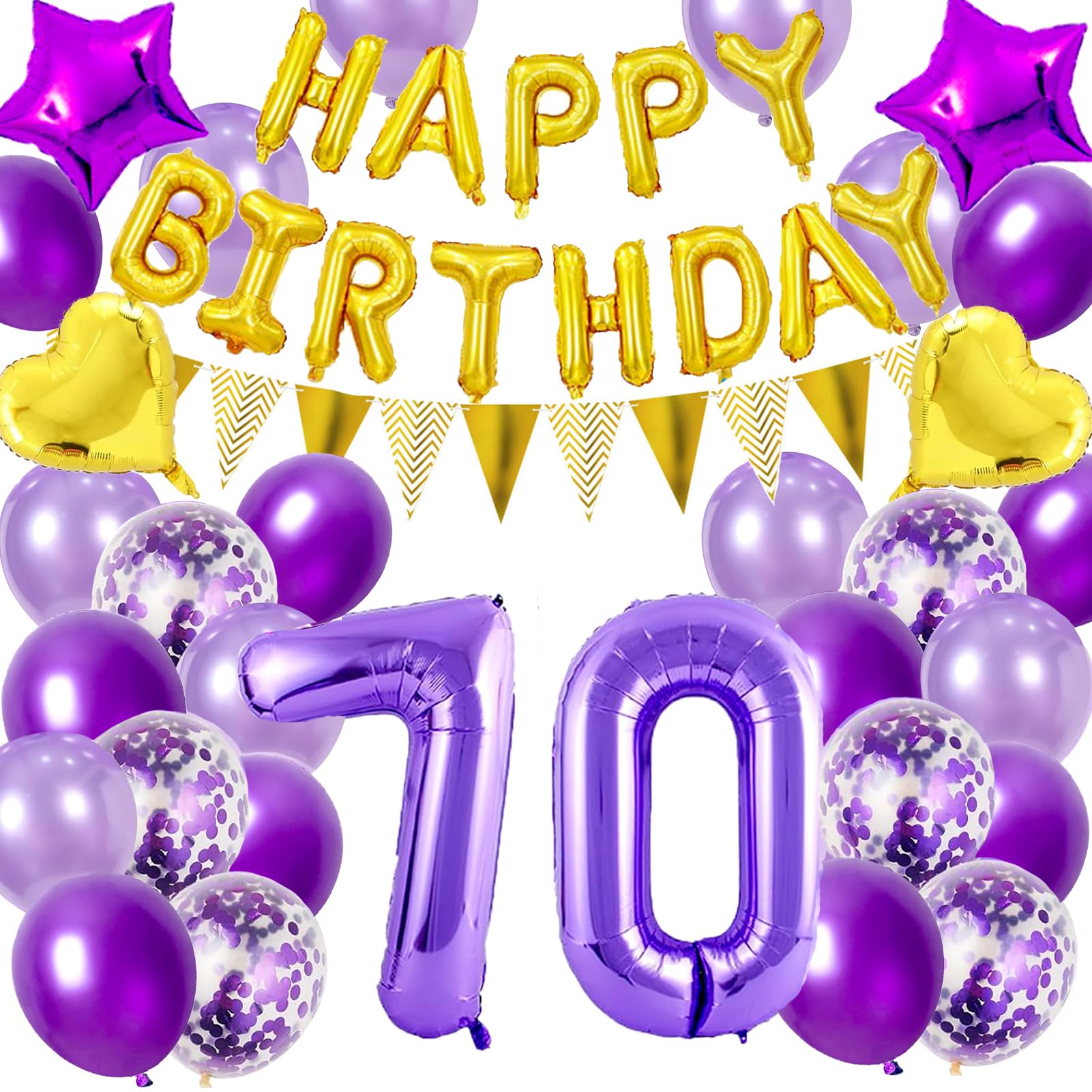 Amazon | Aokeea 誕生日 バルーン 古希祝い 70歳 風船ゴールドセット